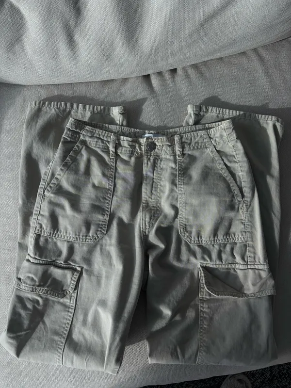 Zara Khaki cargo pants with pockets - Image 3