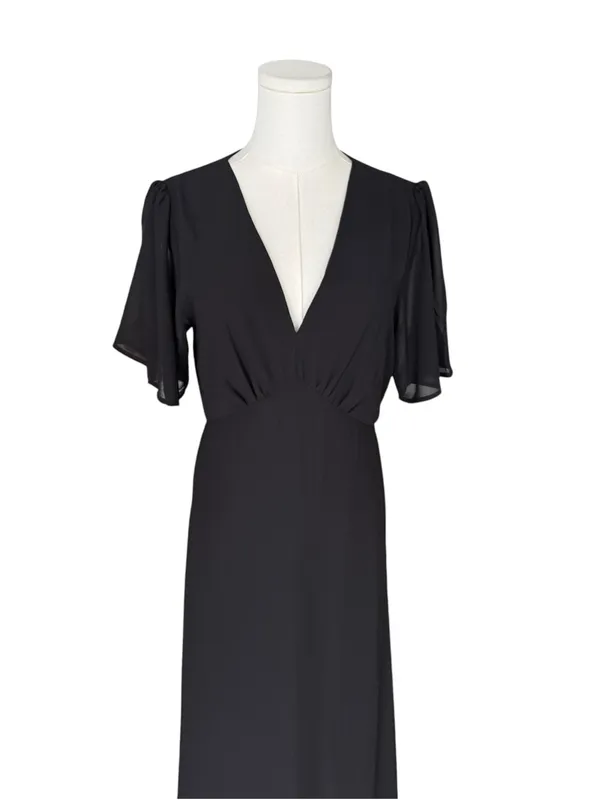 Baltic Born - NWT Esti Black Chiffon Maxi Wedding Dress Sz M - Image 4