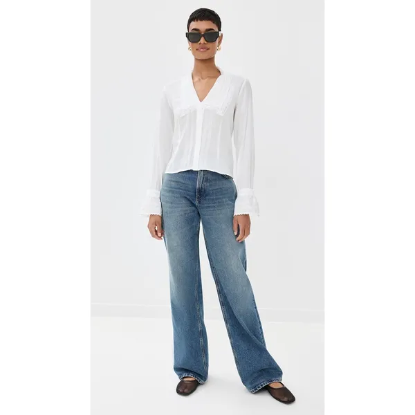 New! Reformation Vivi Cotton Voile Top In Ivory Size‎ 4 $168 - Image 4