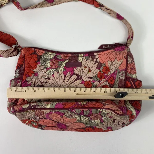 Vera Bradley Crossbody Bag Womens One Size Pink‎ Orange Floral Quilted Purse - Image 12