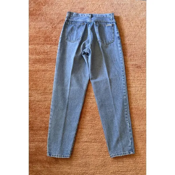 Vintage Bill Blass Italy High Rise Mom Jeans Blue 100% Cotton Size 8 - Image 11