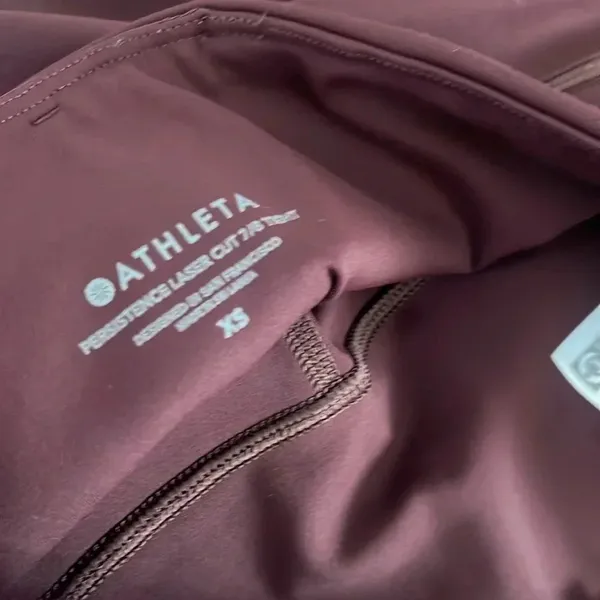 Athleta persistence laser cut 7/8 tight maroon leggings - Image 8