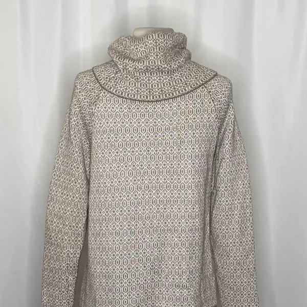 TOMMY BAHAMA Wool Blend Cowl Neck Sweater‎ Coastal Geometric Raglan Knit Small - Image 9