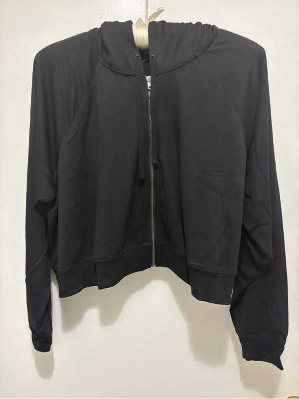 Torrid Lightweight French Terry Zip-Up Crop Hoodie Black 6X NWT‎ - Image 6