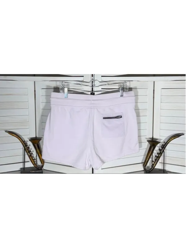 Reebok shorts cotton cord tie waist activewear athleisure gym pilates running L - Image 2
