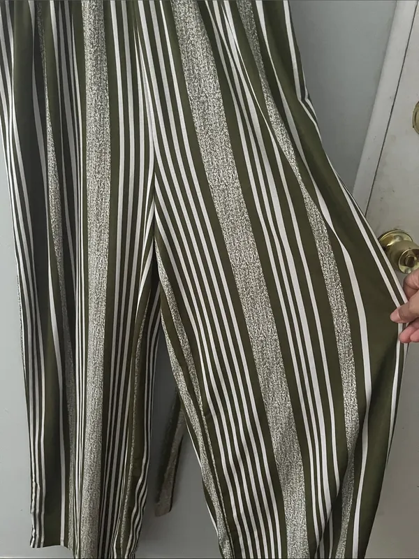mine Black and White One-Shoulder Striped Jumpsuit - Image 3