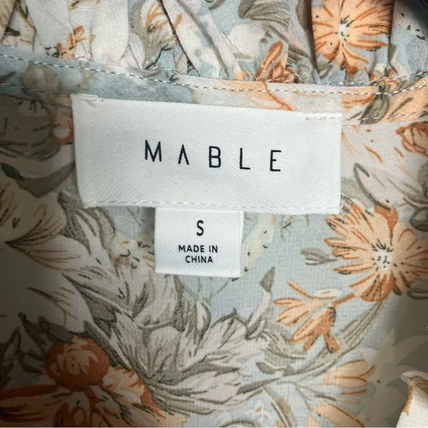 Mable Alejandra floral midi dress long sleeve‎ v-neck women’s size small dressy - Image 6