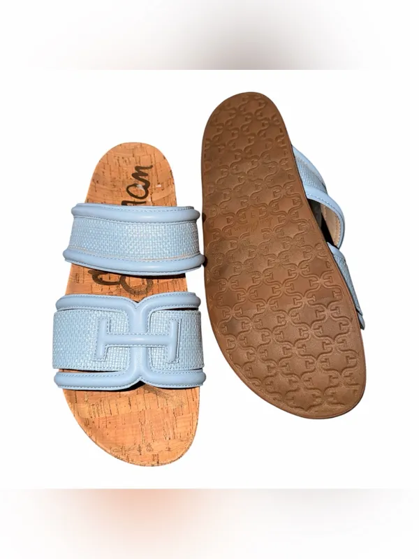 NEW $120 Sam Edelman Rowan Platform Slide Sandal 9 M, BLUE BREEZE - Image 9