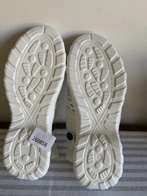 Women's White Open Heel Strap Mesh Shoe Size 39 aka 8 #260858 - Image 8