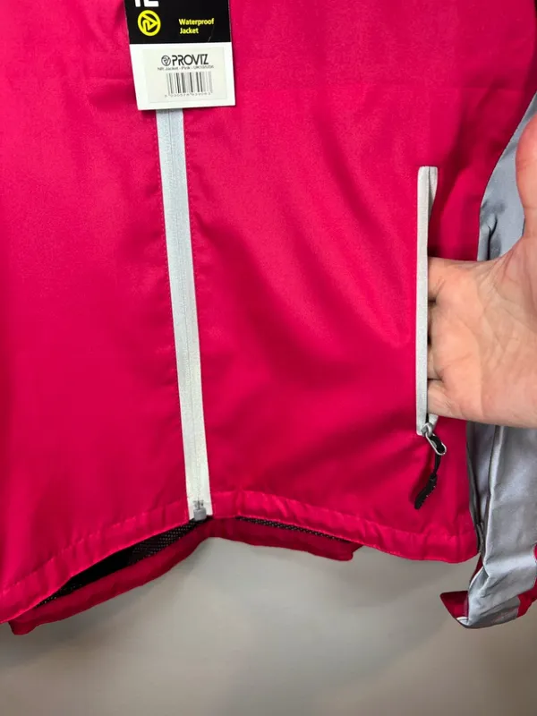 Proviz Nightrider Reflective Waterproof Cycling Jacket Red Pockets Bike NEW Sz 6 - Image 8