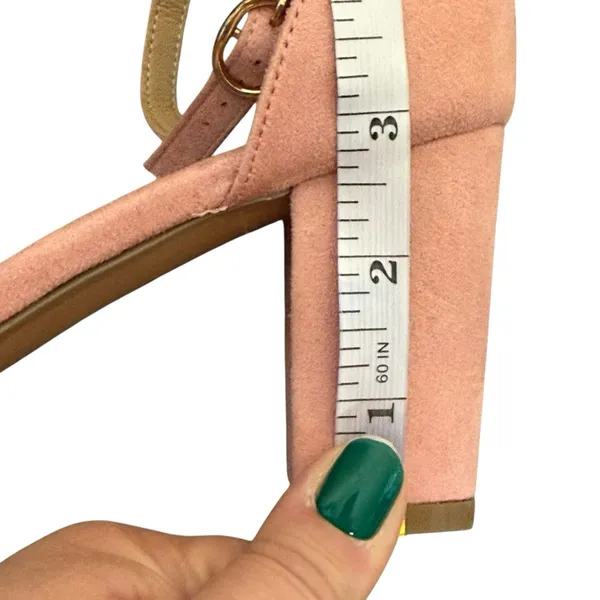 IDIFU‎ Cookie-MI 3" Block Heel Sandals Pink Suede Open Toe Women US 9.5 Formal - Image 9