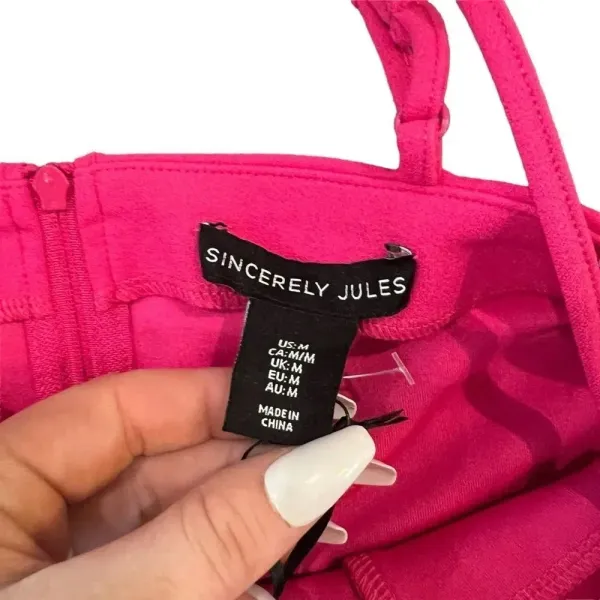 NWT Sincerely Jules Pink Corset Tank Top with Dangle‎ Rhinestones Size Medium - Image 3