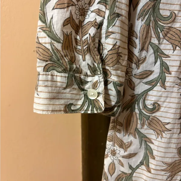 Julia Amory Striped Floral Maxi Shirt Dress - Image 7
