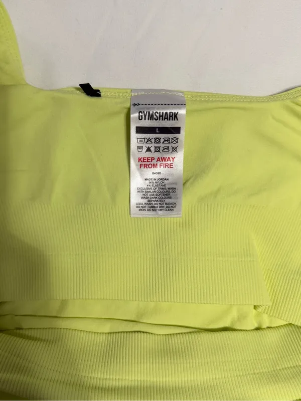 Gymshark Seamless Set Square-Neck Tank & Seamless Shorts in Yellow - Image 6