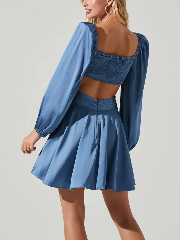 ASTR The Label Anamaria Mini Dress Blue - Image 5