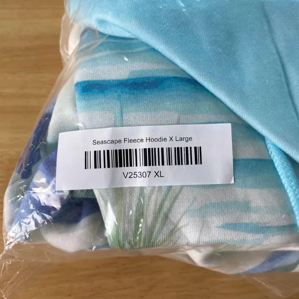 Source Unknown New Blue Seascape Fleece Lined hoodie Sweater Size XL - Image 7