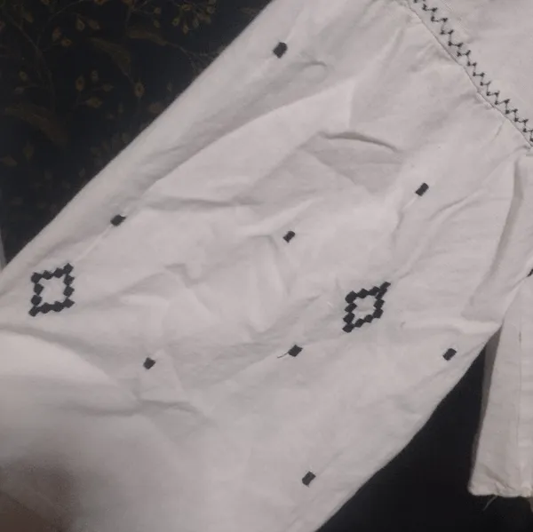 World Market Embroidered White Bohemian Top - Image 2