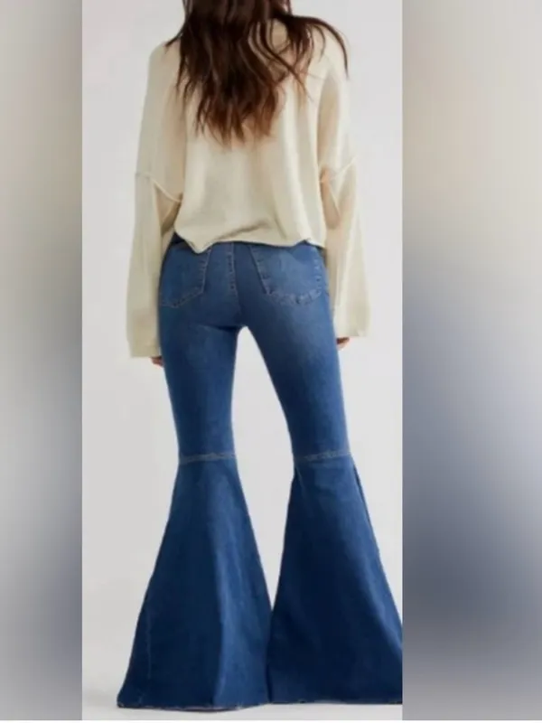 We The Free People Size 28 Just Float On Flare Jeans Bell Bottom Jericho blue - Image 12