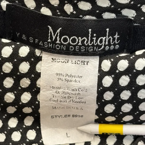 Moonlight Womens L Tunic Top Art To Wear Polka Dot High Low Lagenlook Made USA - Image 7