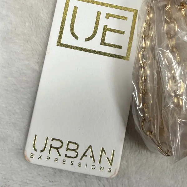 Urban Expressions Black Fringed Eyelash Clutch Gold Chain Crossbody Bag NEW - Image 7