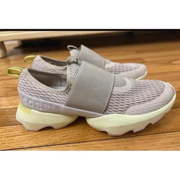 Sorel Women’s Sneakers Size 7.5 Kinetic Impact Strap Gray Mesh Slip On Shoes - Image 12