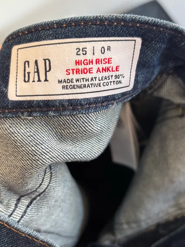 Dark Blue Wide Leg Denim Jeans - Image 2