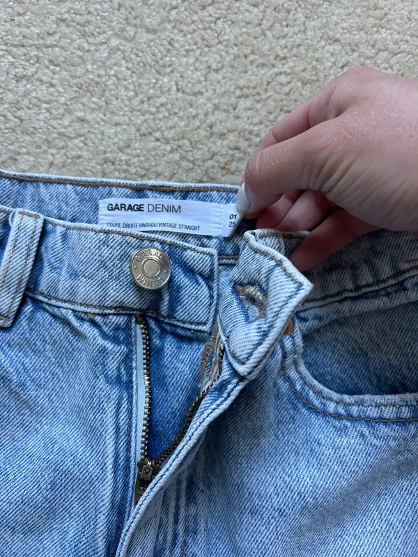 Garage Straight Leg Jeans Denim Distressed - Image 2