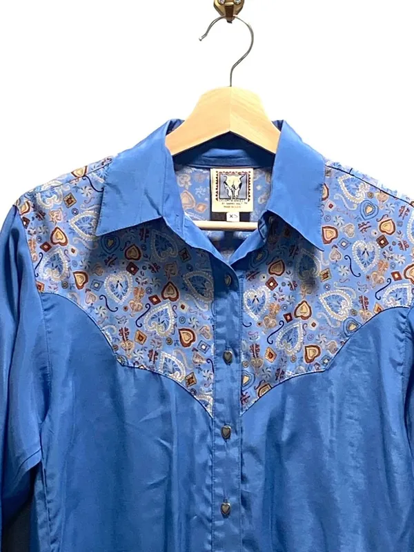 Vintage Desert West Button Down Western Shirt Blue Size XS Rodeo Country Spring - Image 5
