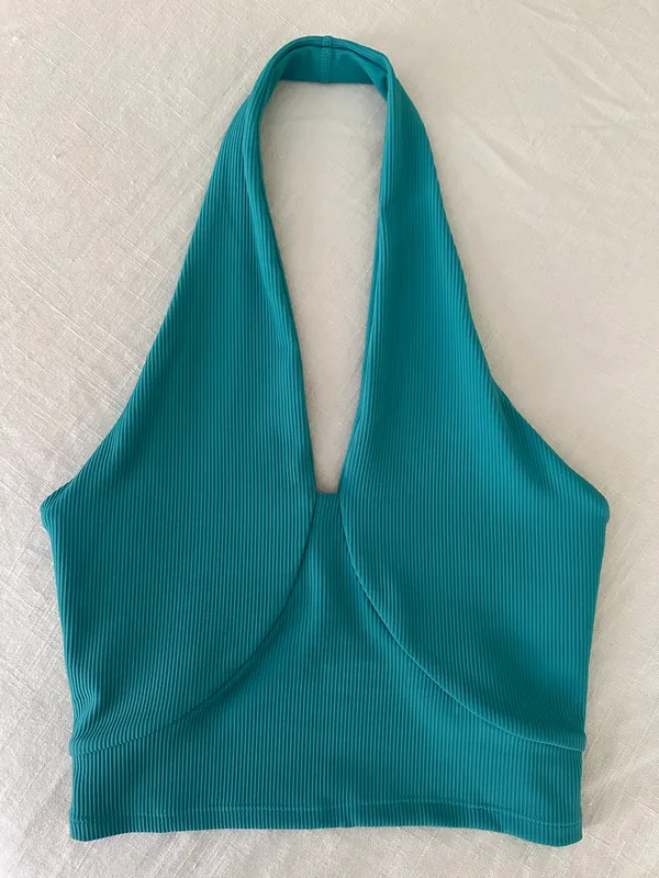 Halter Tank Crop Top Blue Size M - Image 3