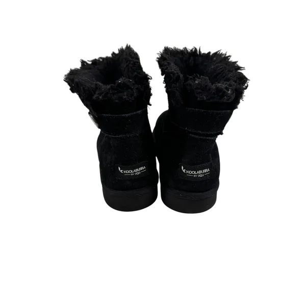 Koolaburra by UGG Victoria Short Black Suede Fur Trim Boots Womens 10 - Image 3