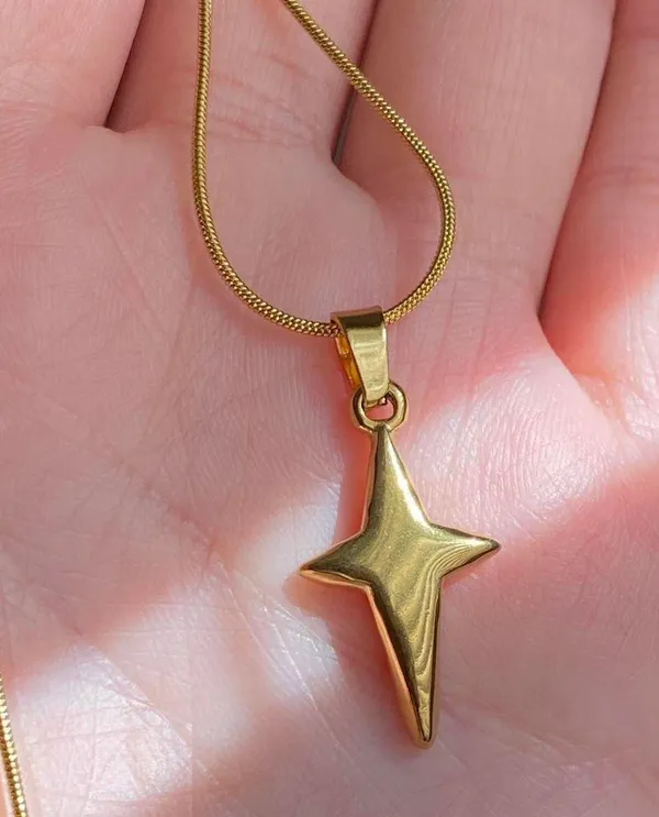 Handmade grunge y2k street style sparkle star fully stainless steel necklace✨ - Image 3