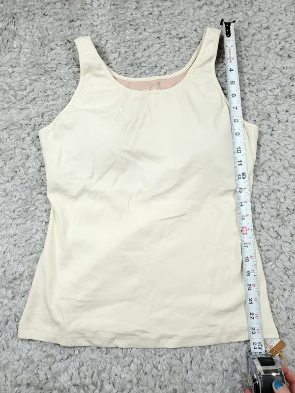 OGL Cotton Lyocell U-Neck Bra Tank Top Brami Ivory Women's Size XL - Image 8