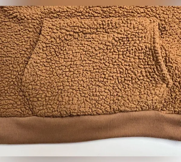 American Eagle AE Brown Sherpa Pullover Hoodie - Size XS - VGUC - Image 4