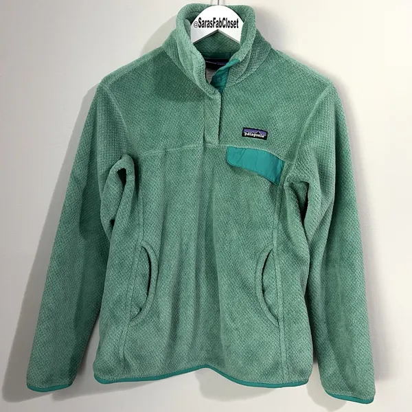 Patagonia Women's Medium Re-Tool Snap-T Pullover Aqua Stone Beryl Green X-Dye - Image 2