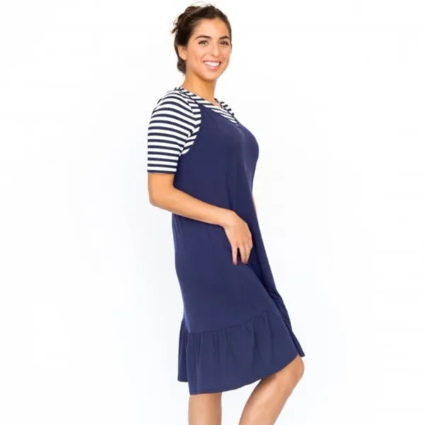 Agnes and Dora Slip Dress - Navy - Image 4