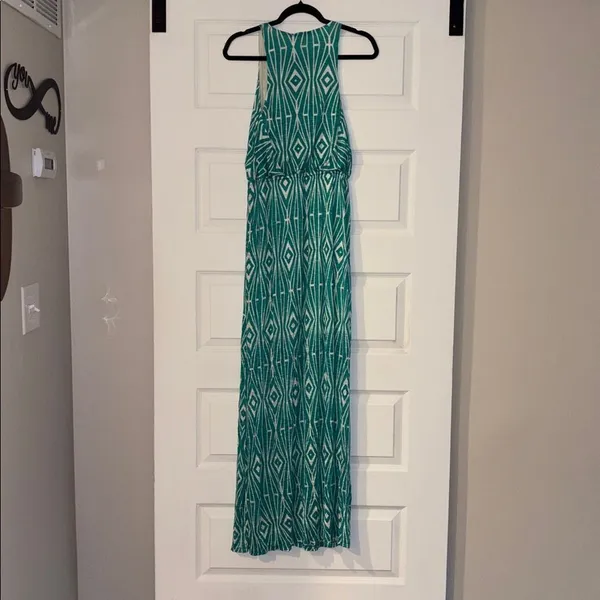 Anthropologie The Addison Story Green & White Geometric Print Maxi Dress, NWT - Image 7