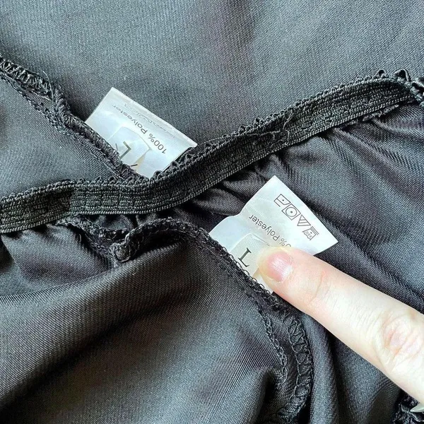 Black Satin PJ Set L Size L - Image 3