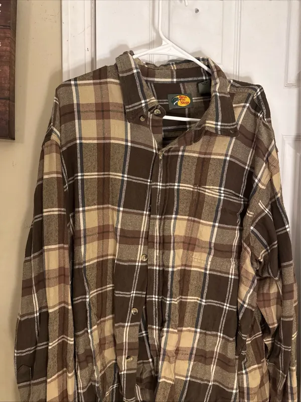 Bass Pro Button Shops Plaid Down Flannel Shirt - Image 5