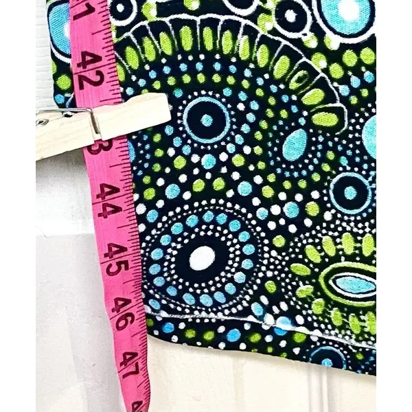 Wayan Natural Wear Sarong Cover Up Lime Green Blue Mandala Fringe Scarf Festival - Image 9