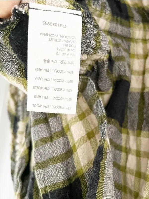 Free People We The Free Plaid Wool Blend Utility Jacket Shacket Medium Grunge - Image 5