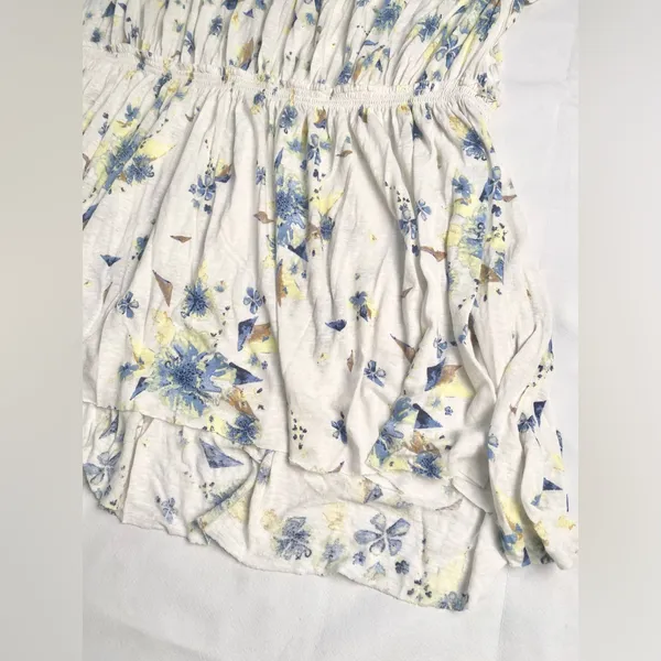 We The Free Sam Off Shoulder Floral Top size Large Ivory Yellow - Image 7