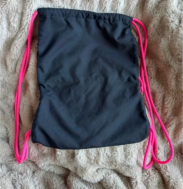 Nike Drawstring Bag Black, Pink, and Orange  - Image 5