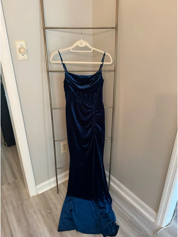 Blue Velvet Windsor Formal Dress - Image 2