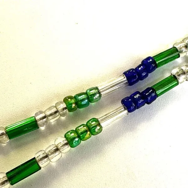 Green and blue beaded necklace - Image 5