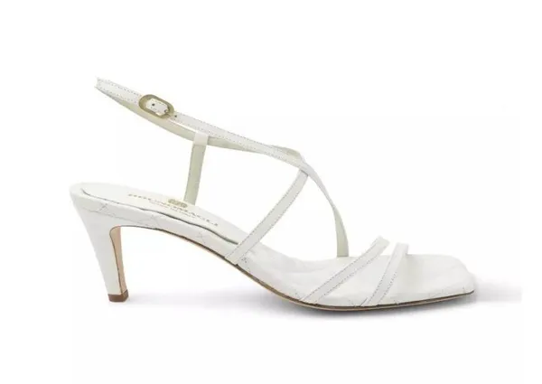 Bruno Magli Sanda Strappy Sandal in White Leather Size 39.5 / 9 - Image 2