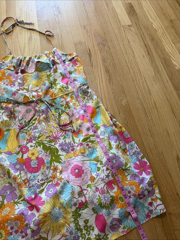 Liberty of London for Target Retro Floral Printed Halter Dress Sz S - Image 3