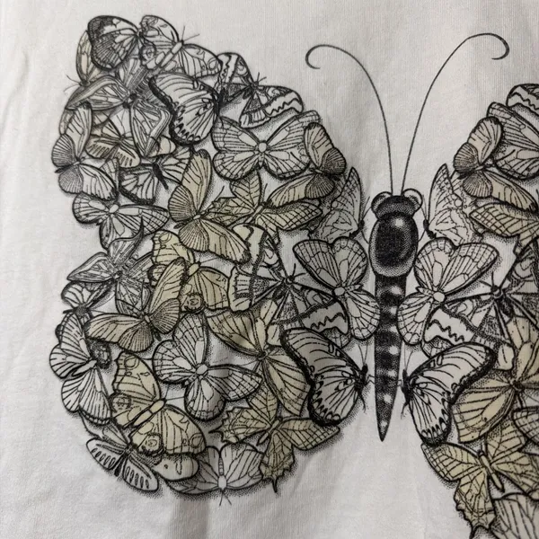 Women’s Butterfly Farm Aruba Graphic Tee White M - Image 2
