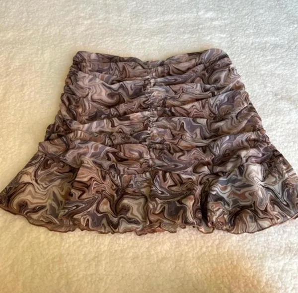 Forever 21 brown and beige marbled mini skirt - Image 3
