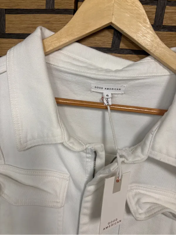 Good American white denim jumpsuit size 6 - Image 5