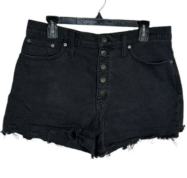 Madewell High-Rise Denim Boy-Shorts in Button Through Edition Lunar Black 32 - Image 2